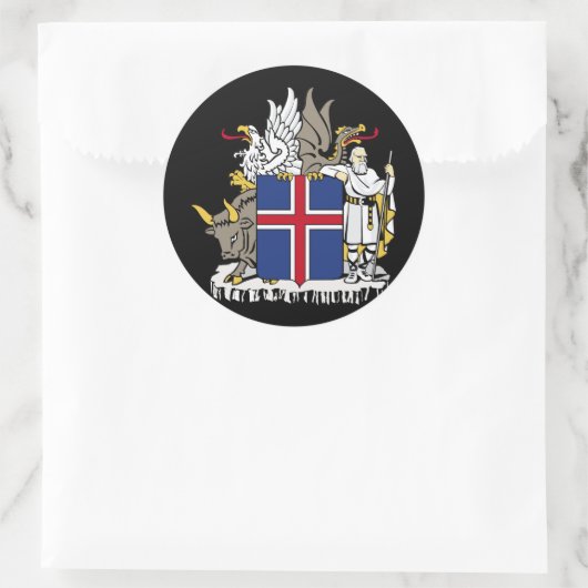 ijslands embleem ronde sticker (Tas)