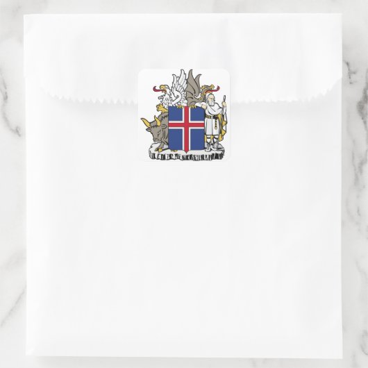 ijslands embleem vierkante sticker (Tas)