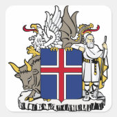 ijslands embleem vierkante sticker (Voorkant)