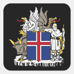 ijslands embleem vierkante sticker