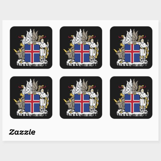 ijslands embleem vierkante sticker (Vel)