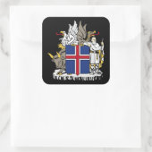 ijslands embleem vierkante sticker (Tas)