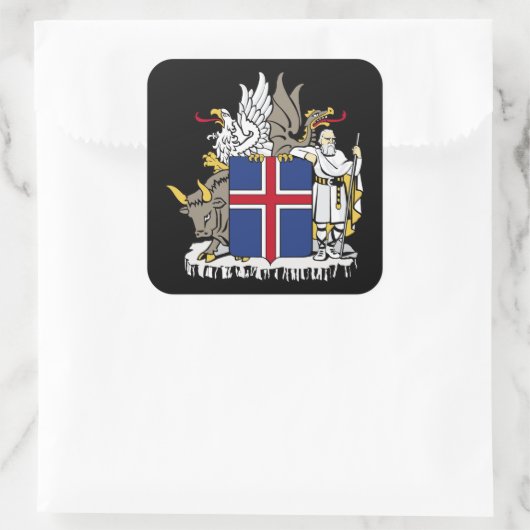 ijslands embleem vierkante sticker (Tas)