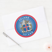 IJslands Erfgoedembleem Ronde Sticker (Envelop)