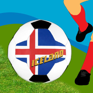 IJslands Football en IJslandse vlag / sport Voetbal