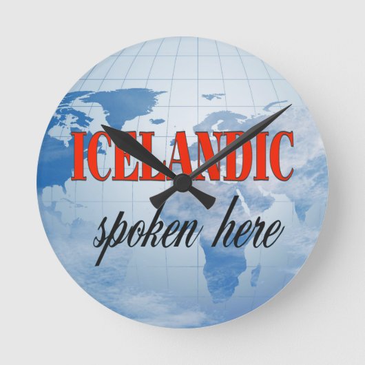 IJslands gesproken hier troebele aarde Ronde Klok (Voorkant)