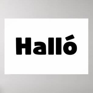 IJslands Halló { Hallo ) IJslandse Taal Poster