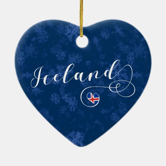 IJslands hart, kerstboomversiering Keramisch Ornament (Achterkant)