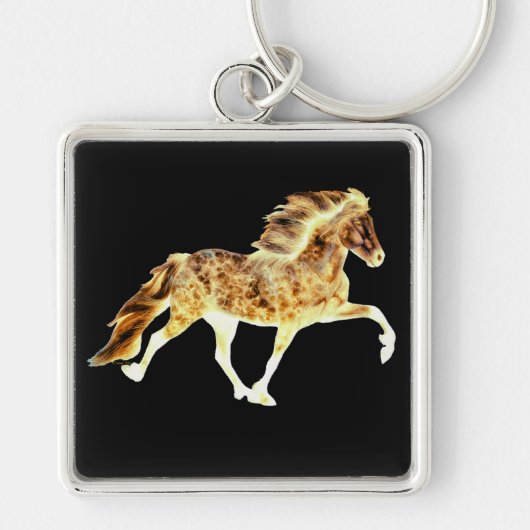 IJslands in brand Sleutelhanger (Voorkant)