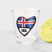 IJslands landencode vlaggenhart, ISL Shot Glas (Voorkant)