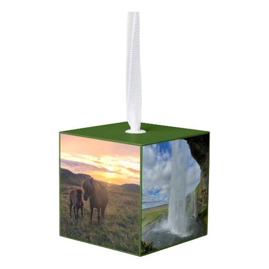 IJslands landschap - Fotokubus ornament (Achter hoekig)