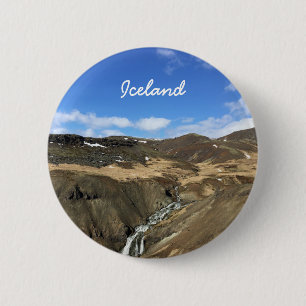 IJslands landschap Ronde Button 5,7 Cm
