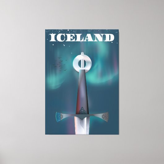 IJslands Middeleeuws Zwaard Canvas Afdruk (Voorkant)