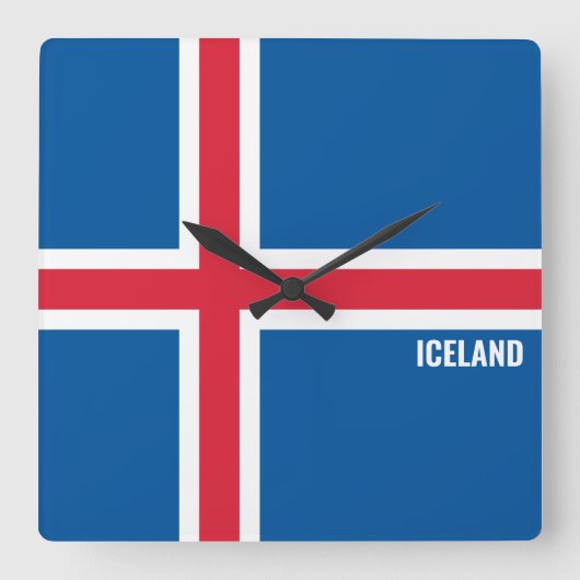 IJslands nationaal vlaggenpatriottisch Vierkante Klok (Voorkant)