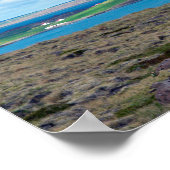 IJslands ochtend zeelandschap met boerderijen in e Poster (Hoek)