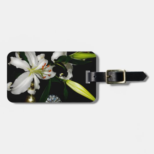 IJslands ontwerp - Collectie met messing en blauw Bagagelabel (Voorkant horizontaal)