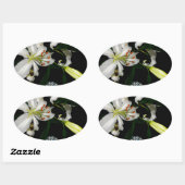 IJslands ontwerp - Collectie met messing en blauw Ovale Sticker (Vel)