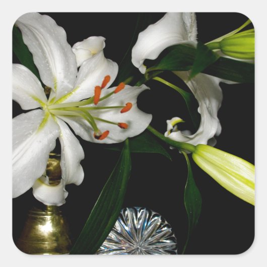 IJslands ontwerp - Collectie met messing en blauw Vierkante Sticker (Voorkant)