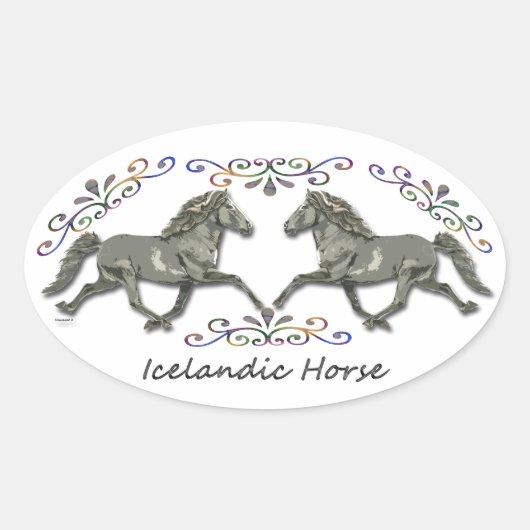  IJslands Ovale Sticker (Voorkant)