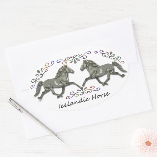  IJslands Ovale Sticker (Envelop)