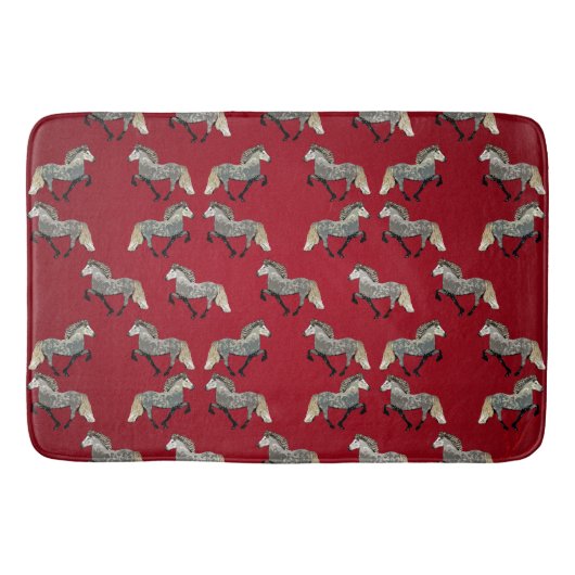 IJslands Paard Astrid in het rood Badmat (Voorkant)