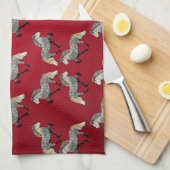 IJslands Paard Astrid in het rood Theedoek (Quarter Fold)