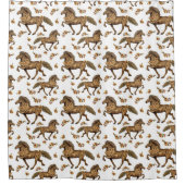 IJslands paard en bloemen van de jaren '30 Douchegordijn (Voorkant)