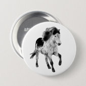 IJslands paard in beweging Ronde Button 7,6 Cm (Voorkant /achterkant)