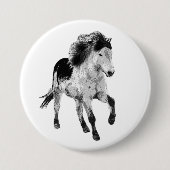 IJslands paard in beweging Ronde Button 7,6 Cm (Voorkant)