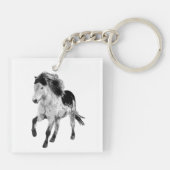 IJslands paard in beweging Sleutelhanger (Achterkant)