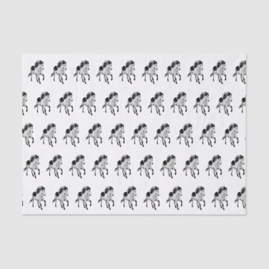 IJslands paard in beweging Tissuepapier (Voorkant)