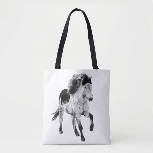 IJslands paard in beweging Tote Bag (Voorkant)