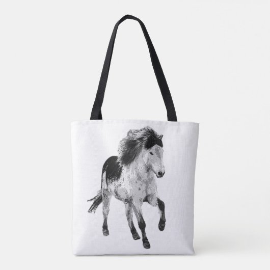 IJslands paard in beweging Tote Bag (Achterkant)