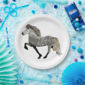 IJslands Paard in dappled grijs-Art Deco Astrid Papieren Bordje (Feest)