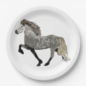 IJslands Paard in dappled grijs-Art Deco Astrid Papieren Bordje (Voorkant)