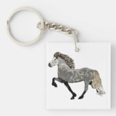 IJslands Paard in dappled grijs-Art Deco Astrid Sleutelhanger (Voorkant)