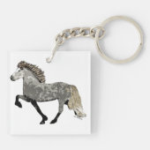 IJslands Paard in dappled grijs-Art Deco Astrid Sleutelhanger (Achterkant)