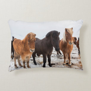 IJslands paard in de winter op IJsland Decoratief Kussen