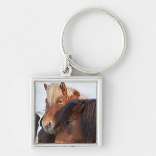 IJslands paard in de winter op IJsland Sleutelhanger