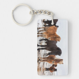 IJslands paard in de winter op IJsland Sleutelhanger