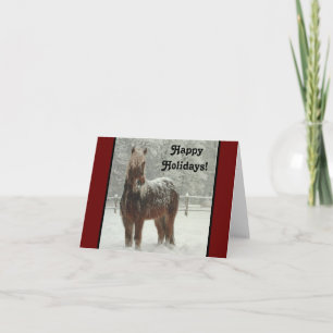 IJslands Paard in de Winter, Prettig Kerstfeest Fo Kaart
