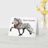 IJslands Paard Kerst Kaart (Gele Bloem)