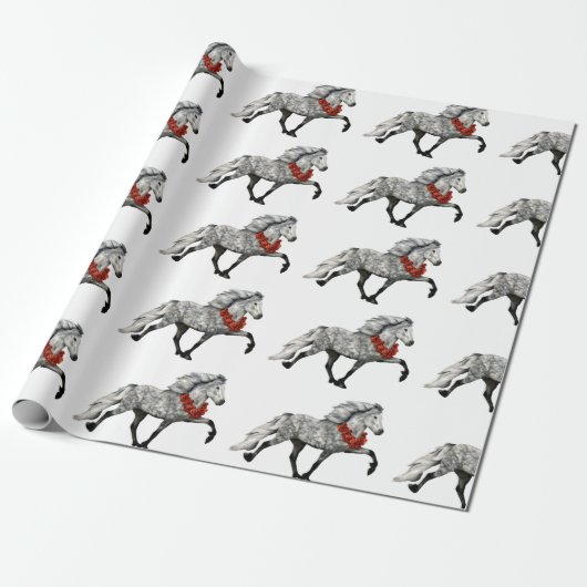 IJslands Paard Kerstmis Cadeaupapier (Uitgerold)