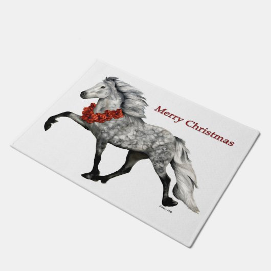 IJslands Paard Kerstmis Deurmat (Schuin)