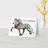 IJslands Paard Kerstmis Kaart (Gele Bloem)