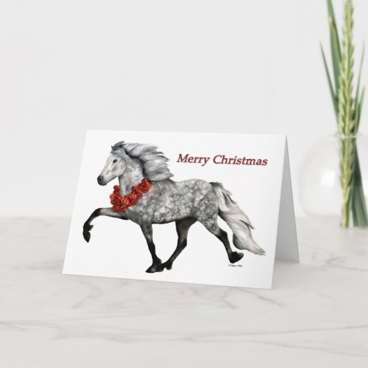 IJslands Paard Kerstmis Kaart (Voorkant)
