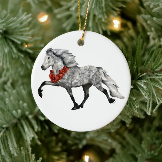 IJslands Paard Kerstmis Keramisch Ornament (Boom)