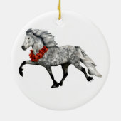 IJslands Paard Kerstmis Keramisch Ornament (Achterkant)