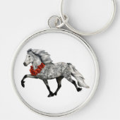 IJslands Paard Kerstmis Sleutelhanger (Voorkant)