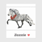 IJslands Paard Kerstmis Sticker (Vel)